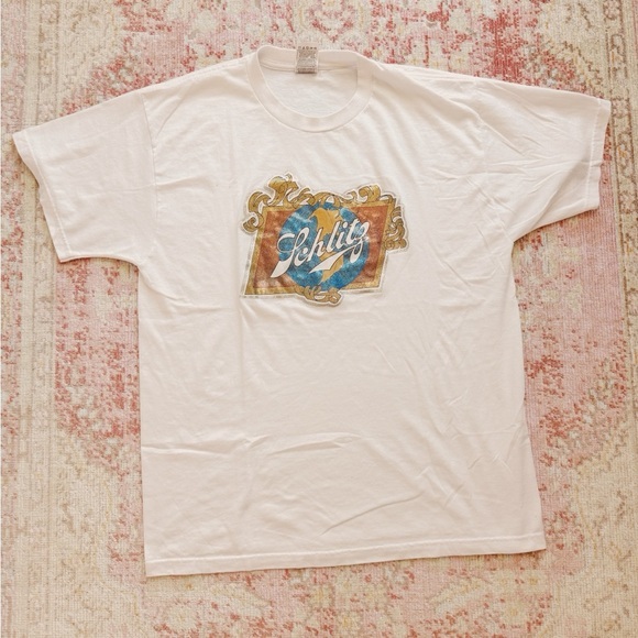 Fruit of the Loom Other - Fruit of the Loom, Men’s Vintage Schlitz White Graphic Tee